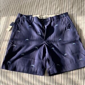 NWT Polo Golf Navy Shorts with Swordfish Embroidery